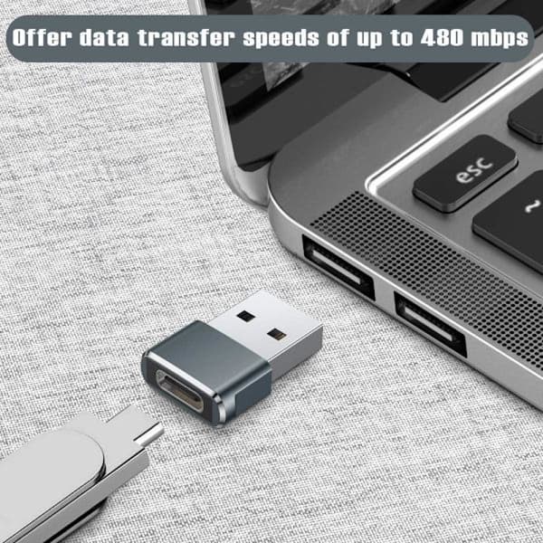 USB til USB-C-adapter til Apple iPhone 16 ProMax, 3-pak, Type C til USB A-kabelstik til iPhone 15 14 13 12 11