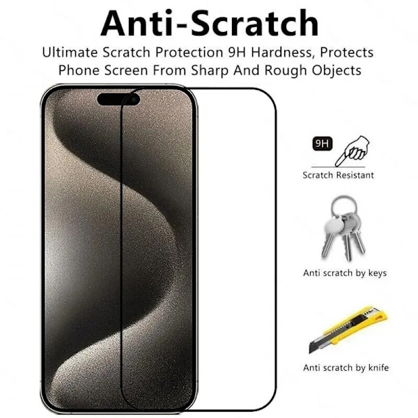 2-pack Skärmskydd Härdat glas - iPhone 15 Pro Transparent