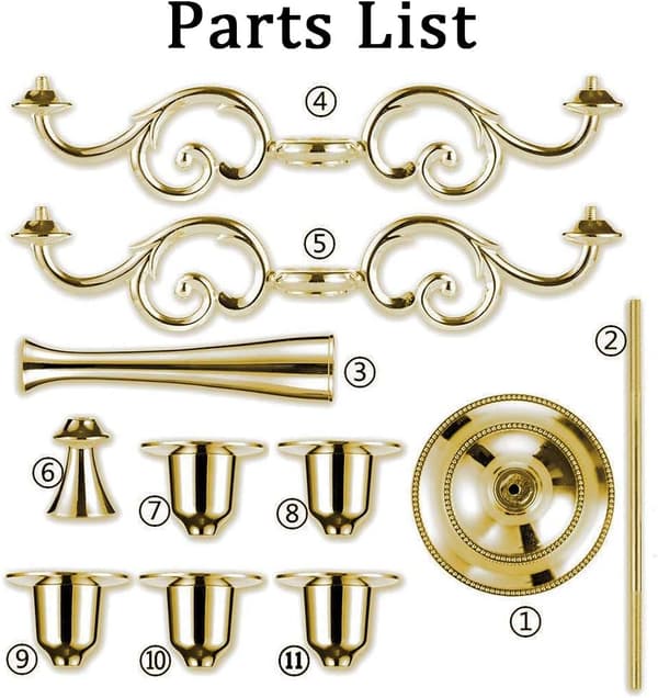 5 Lysestaker til Bryllup, Sink Legering Lys, Spisebord, Ca