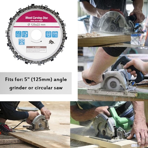 125 mm vinkelslipfäste, kedjesågskiva med galvaniserad stålplåt för slät ytfinish, vinkelslipstillbehör för hög slitstyrka