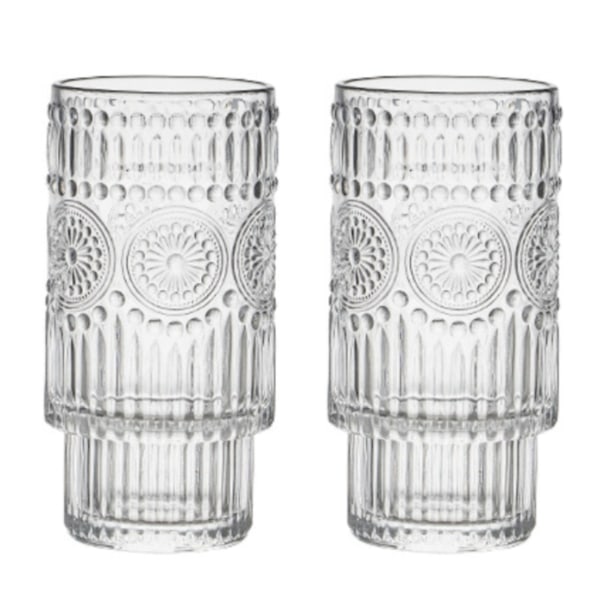 2-delat set glas, Laguna beach cup, präglad retro vikbar