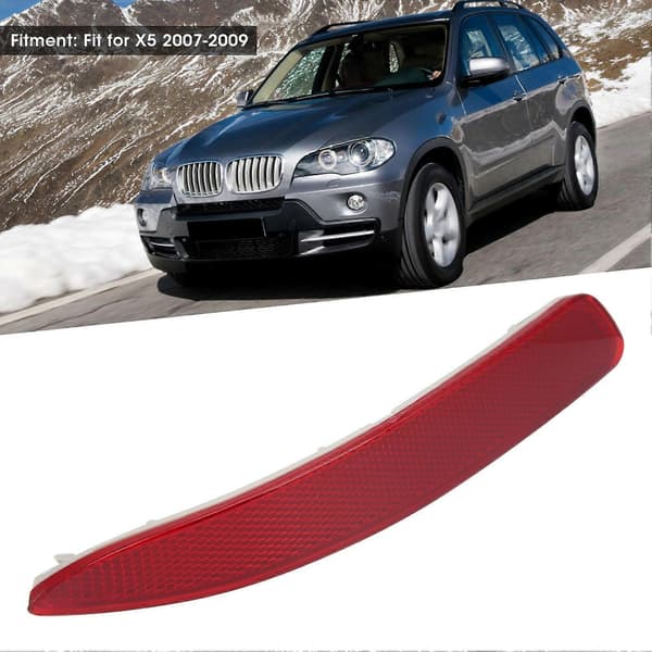 Bakre støtfangerreflektor advarselsreflekterende stripe erstatningstilbehør passer til X5 2007-2009 Venstre 63217158949