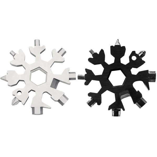 2st 18 i 1 Snowflake Multi Tool Rostfritt stål nyckelring
