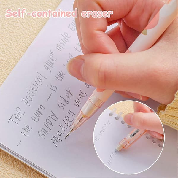 6 st Mekaniska Pennor Set 0.5mm Hb Automatisk Penna Rosa