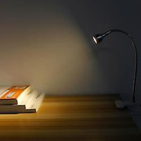 USB Nattlampe Datamaskinlampe Notebook USB Øyebeskyttelse Fleksibelt LED-lys Lesebordslampe Bordlampe Mini Clip Lampe Bryter Sølv Hvit