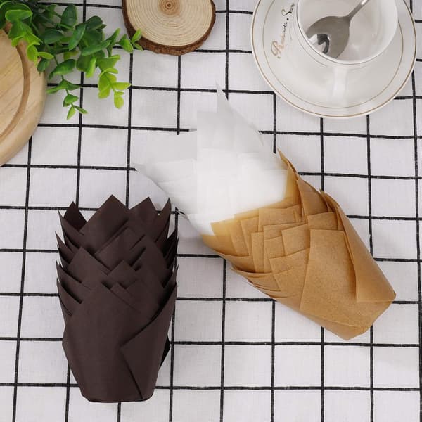 Charmerende Cupcakeforme, Alsidige Muffinforme til Babyshowerfester, Varmebestandige Op Til 220°C / 425°F Tulip Bageforme til Fødselsdag,