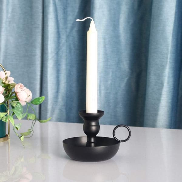 Holdere, Svarte Koniske Lysestaker, Retro Kammerlysestake,