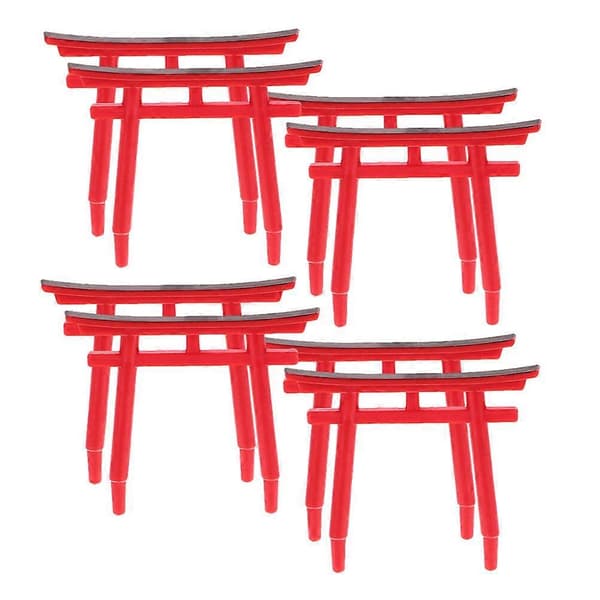 8 stk. simulert Torii-pynt, akvariumspynt, akvarium Torii-skulpturdekor, akvariumsutstyr