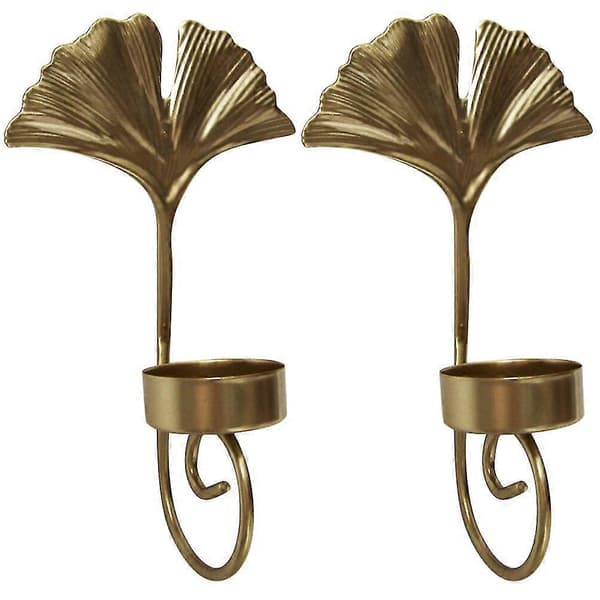 2 stk Vegglampe Lysestake Bladdesign Veggmontert Dekorativ Lysestake