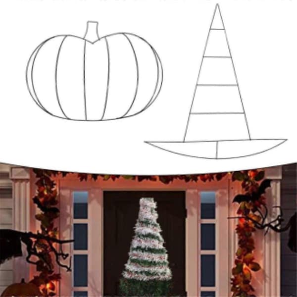 2 STK Halloween Græskar/Heksehat Metaltråd til Jule DIY Håndværk