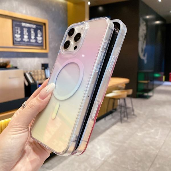 iPhone 16 Pro Gradient Transparent PC MagSafe Cover Toning Brun Gradient grå