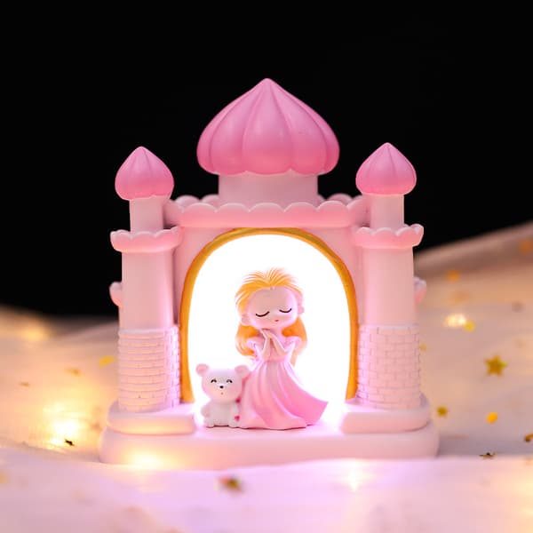 1 pakke eventyrrike rosa prinsesseslott stjernelampe kreativ