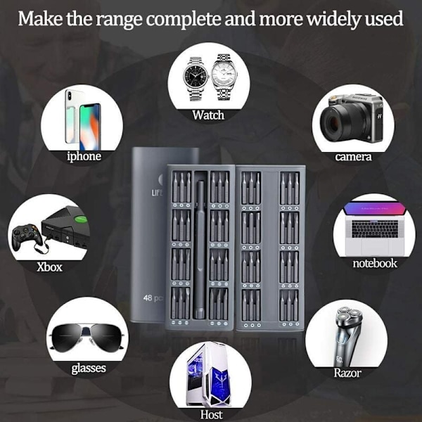 iPhone Precision Screwdriver，48pcs Mini Steel Mobile Phone Repair Screwdriver Kit for S2 Tool, Cell Phone Model, Camera, Computer