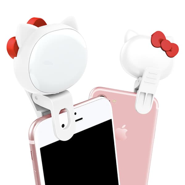 1 stk. hvid ringlys selfie-klips, mini genopladelig 9 niveauer