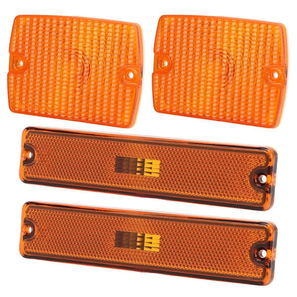4PC Sidemarkeringslys og Blinklyshuse 56001378 Erstatning for Jeep Wrangler YJ Gul