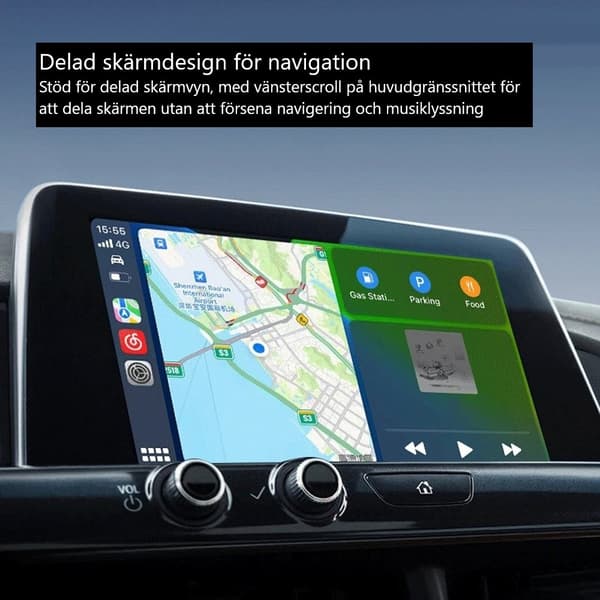 Trådløs CarPlay-adapter 2025 - Firkantet Smartphoneholder