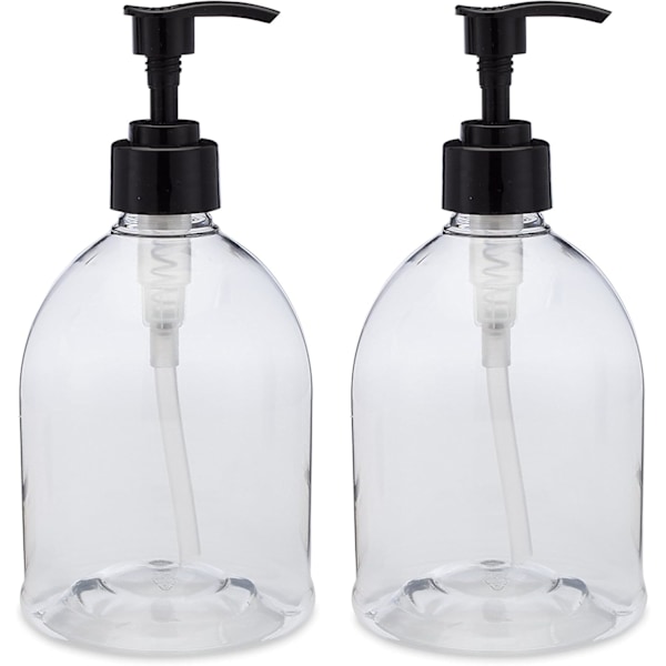 Transparent Återfyllningsbara Behållare, 500 ml, 2-Pack, Hållbar Och Elegant Modernt Utseende, Läckagesäker Konstruktion För Säker Förvaring