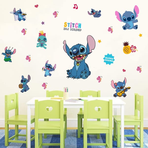 Stitch söpö 3D-seinätarra, tapetti, PVC, 90cm*40cm