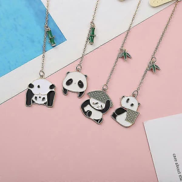 Bogmærker Søde Panda Formede Metal Bogmærker Pakke Med 4