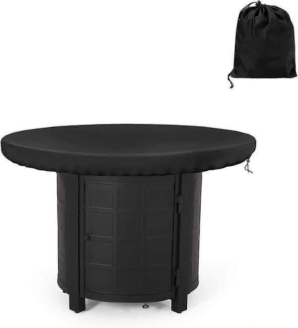 Rundt dækken til bålfad (diameter 80 cm), vandtæt, anti-UV 420d, til kogeplade og kogeplade, sort