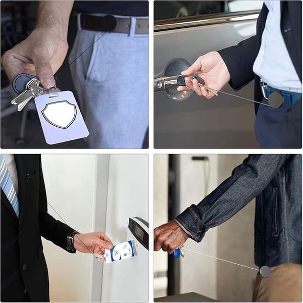 2 Stycken Infällbar Nyckelring Nyckelrulle, Kraftig Infällbar Nyckel