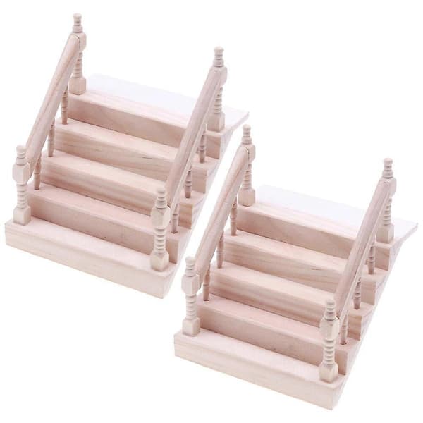 2 stk Mini Tre Trapp Tre Trapp Pynt Simulert Møbelmodell Elegant Fotorekvisitt