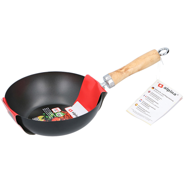 Wokpanna 20,5 cm med trähandtag och keramisk non-stick beläggni