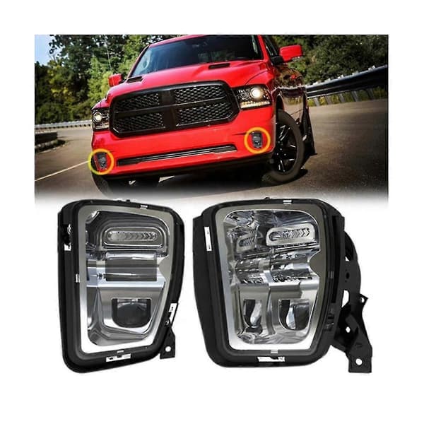 2 stk LED tåkelys for Ram 1500 2013-2018 Støtfanger Tåkelys Klare 68104821ac, 68104820ac