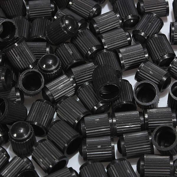 200 stk. Plastik Ventil Hætter Dæk Hætte Ventil Dæksel Til Bil Motorcykel Sort