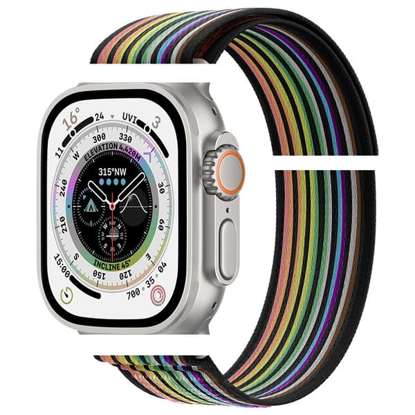 Svart Regnbåge 38/40/41mm, lämplig för iwatch S9/Ultra2 Apple Wil