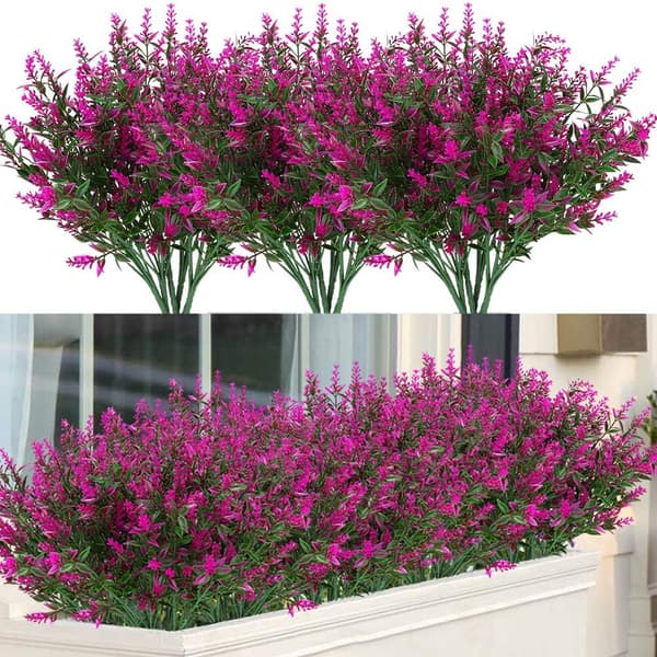 Buntar med konstgjorda lavendelblommor för utomhusbruk, UV-beständiga