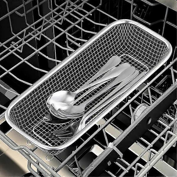 Bestick Torkställ 2-pack Rostfritt Stål Bestickhållare Kompakt Diskställ Pinnar Skedar Avrinningskorg Organizer