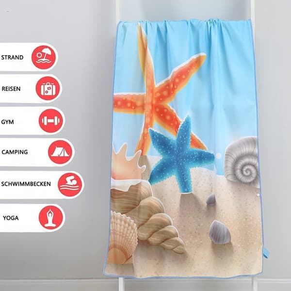 Blødt håndklæde i polyester, badehåndklæde med hætte til multifunktionel strandbrug, hurtigtørrende og let foldbart, sandfrit, vindtæt, maskinvaskbart