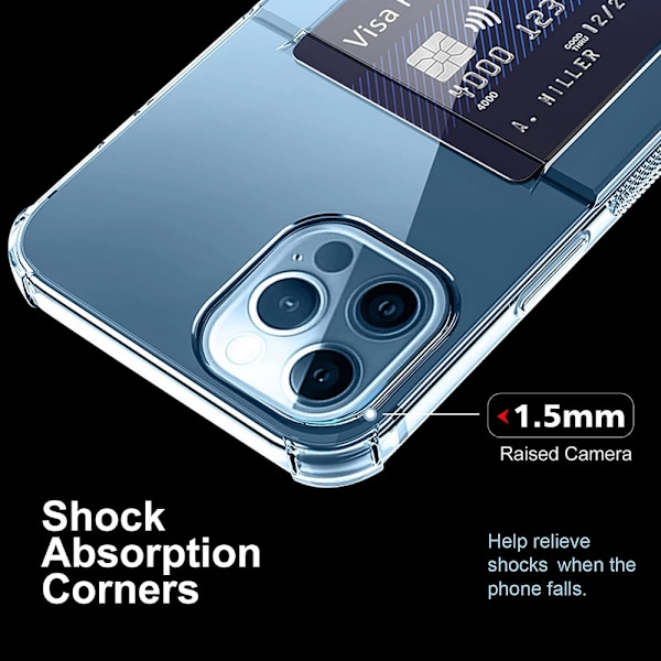 Transparent Stöttåligt Silikon Skal Kortfack Nordic® iPhone 13/13 Pro/13 Pro Max Transparent 13 Pro