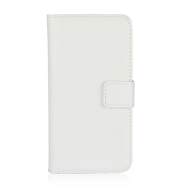 Samsung Galaxy A02s - Plånboksfodral I Äkta Läder - Vit White Vit