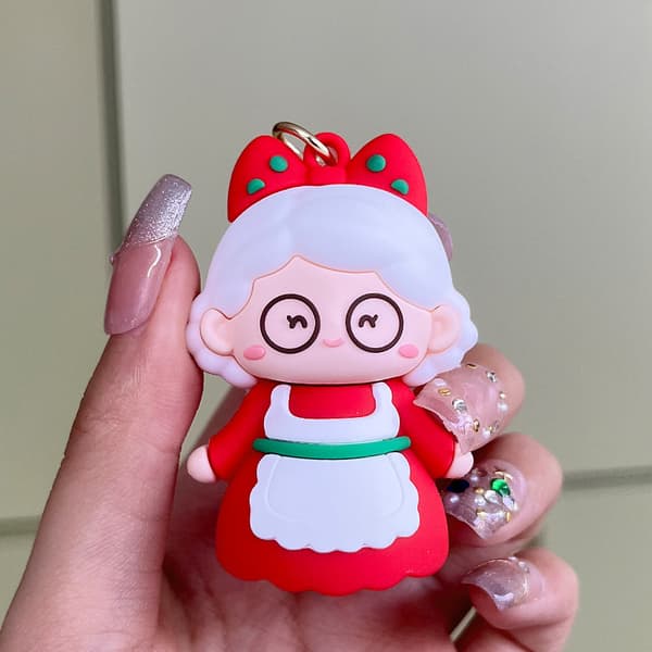 2 st par jultomte nyckelring tecknad tomte nyckelring söt jul