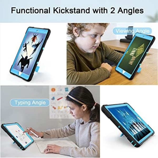 Cantis- case för ipad 9:e generationen/iPad 8:e generationen/iPad 7:e generationen, tunt, kraftigt stötsäkert, robust case med inbyggt