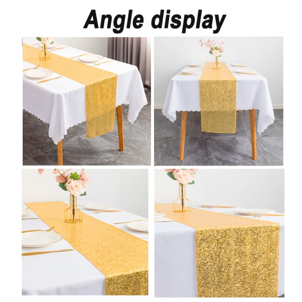 Bordslöpare med paljetter 30cm*275cm Paljettglitterduk för B golden