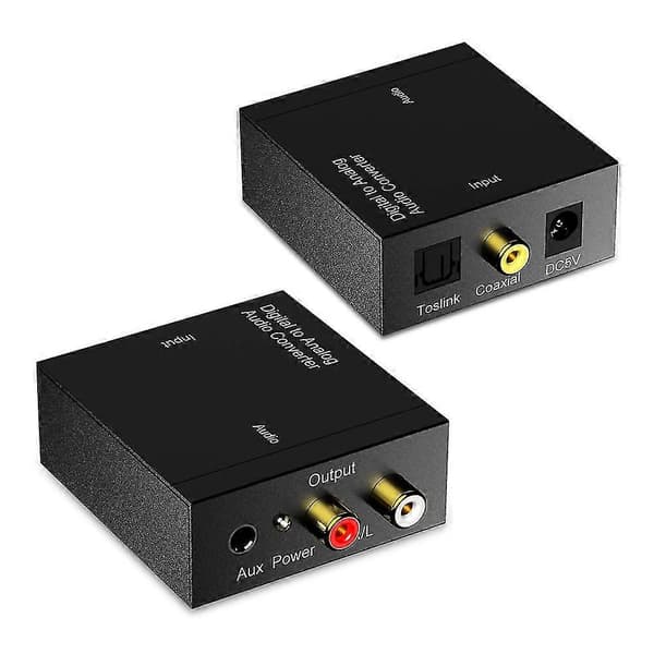 3,5 mm Koaksial Optisk Fiber Digital Til O Aux L / R Konverter Spdif Digital O Dec