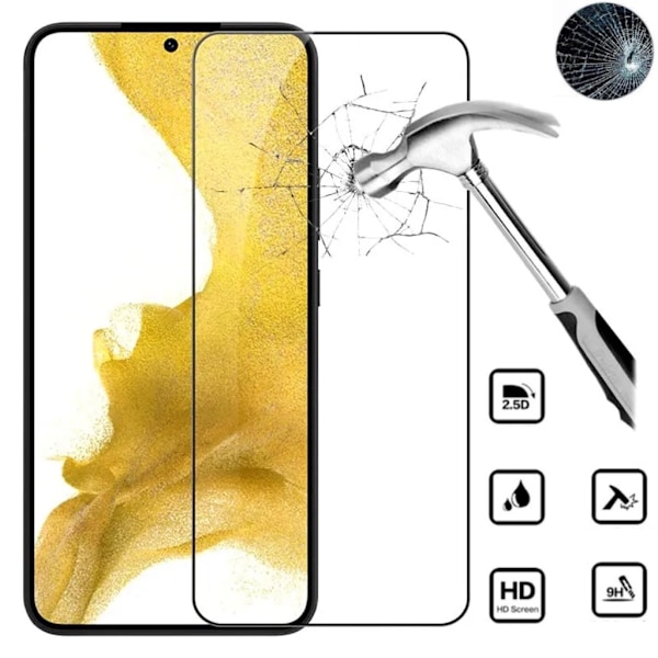 Samsung S22 PLUS skärmskydd 9H passar skal fodral laddare