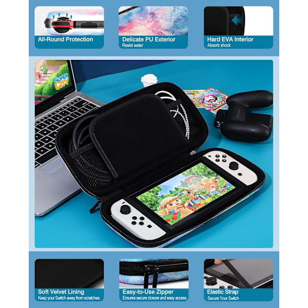Bæreveske kompatibel med Nintendo Switch OLED 2021-modell og