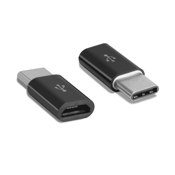 Micro-USB till USB C (hane) Adapter - VIT vit