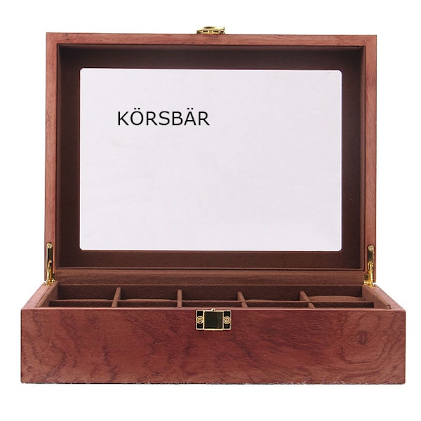 Klockbox 10 klockor Trä -Valnöt, Körsbär eller Ek Valnöt
