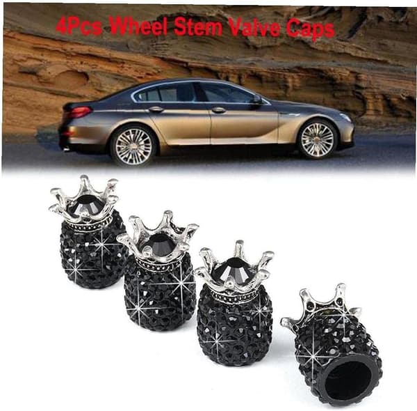 Bilhjul Dekkventilhetter, 4 stk Universal Anti-Rust Støv Bling Kr
