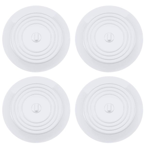 Badkarspropp, silikonavloppsplugg Hårpropp platt cover för kök och badrumstillbehör och tvätt White