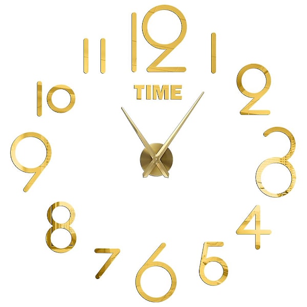 3D Stor Väggklocka DIY Akryl Spegel Klocka Dekal Överdimensionerad Klocka Klockor Europa Horloge Vardagsrum Heminredning Flera Stilar Black G 47