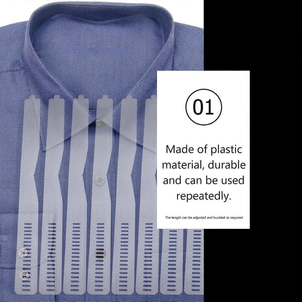 100 st plastkrageband slitstarka kragefästband (transparenta)