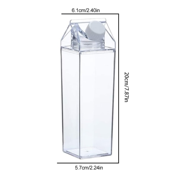 Mjölkbox Vattenflaska Genomskinlig Mjölk Plastflaskor Läckagesäker Kopp för Vatten Juice Mjölk