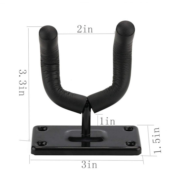Gitarrväggfäste [3-pack] Halksäker Metallgitarrkrok för Akustisk Elektronisk Klassisk Bas eller Ukulele Gitarr i Vardagsrum/Studio/Showroom