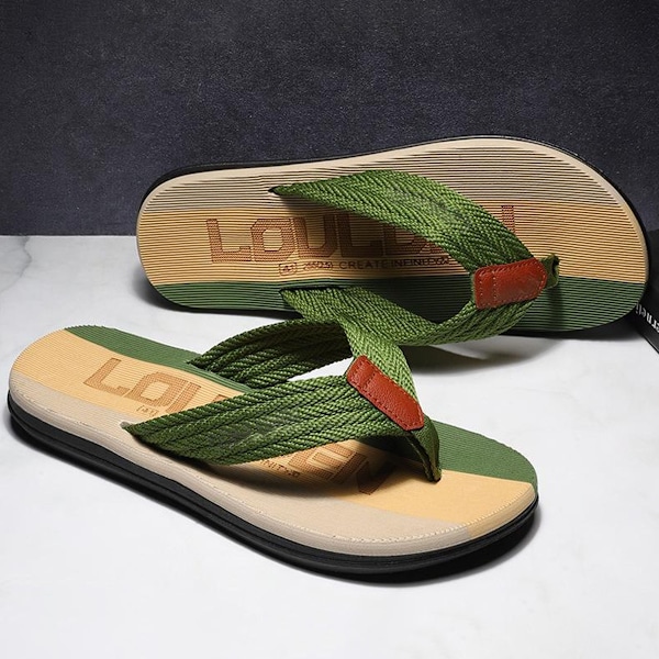 Herrar Flip-Flops, Sommarsandaler, Halksäkra Strandmodetrend, Utomhus Sandaler och Tofflor